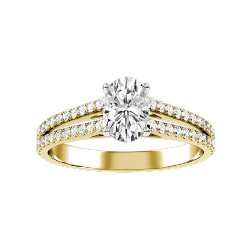 Oval Natural Diamond Bridal Ring — down