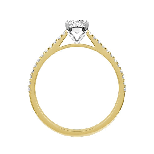 Oval Natural Diamond Bridal Ring — front