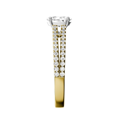 Oval Natural Diamond Bridal Ring — side
