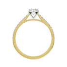 Oval Natural Diamond Bridal Ring — front