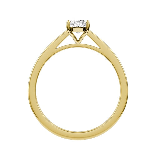 Oval Natural Diamond Bridal Ring — front