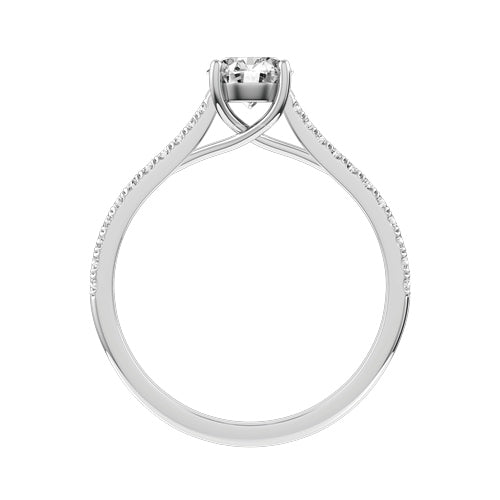 Round Natural Diamond Bridal Ring — front